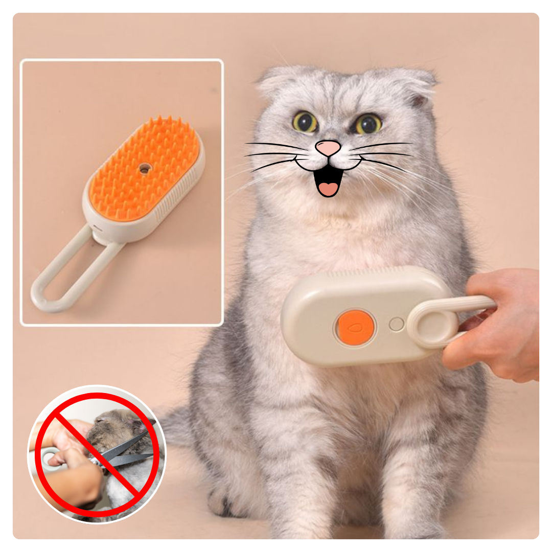 3 In1 Multifunctional Silicone Steam Brush For Hair Removal ,Cleaning ,Massage Comb For Shedding Dogs and Cats