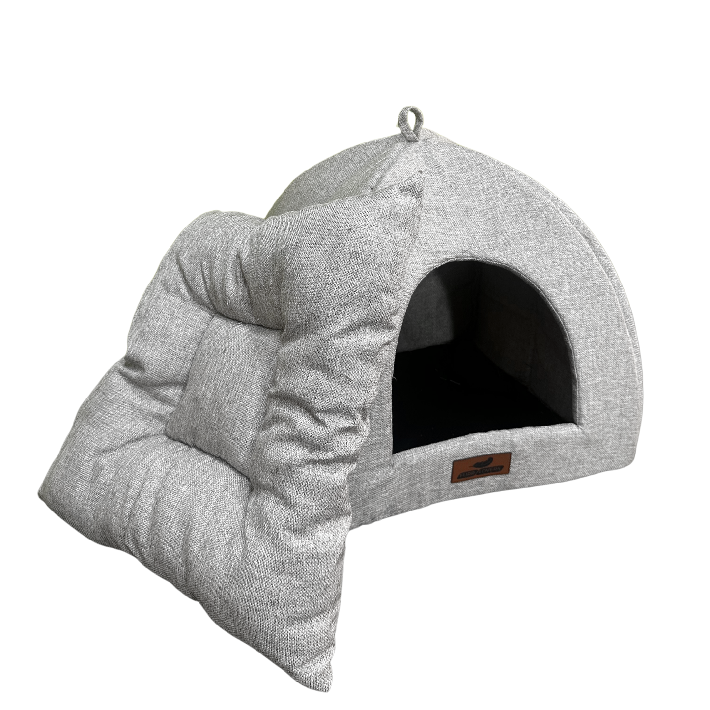 Luxury Grey Jute Hut for Your Pet Includes a soft, removable cushion