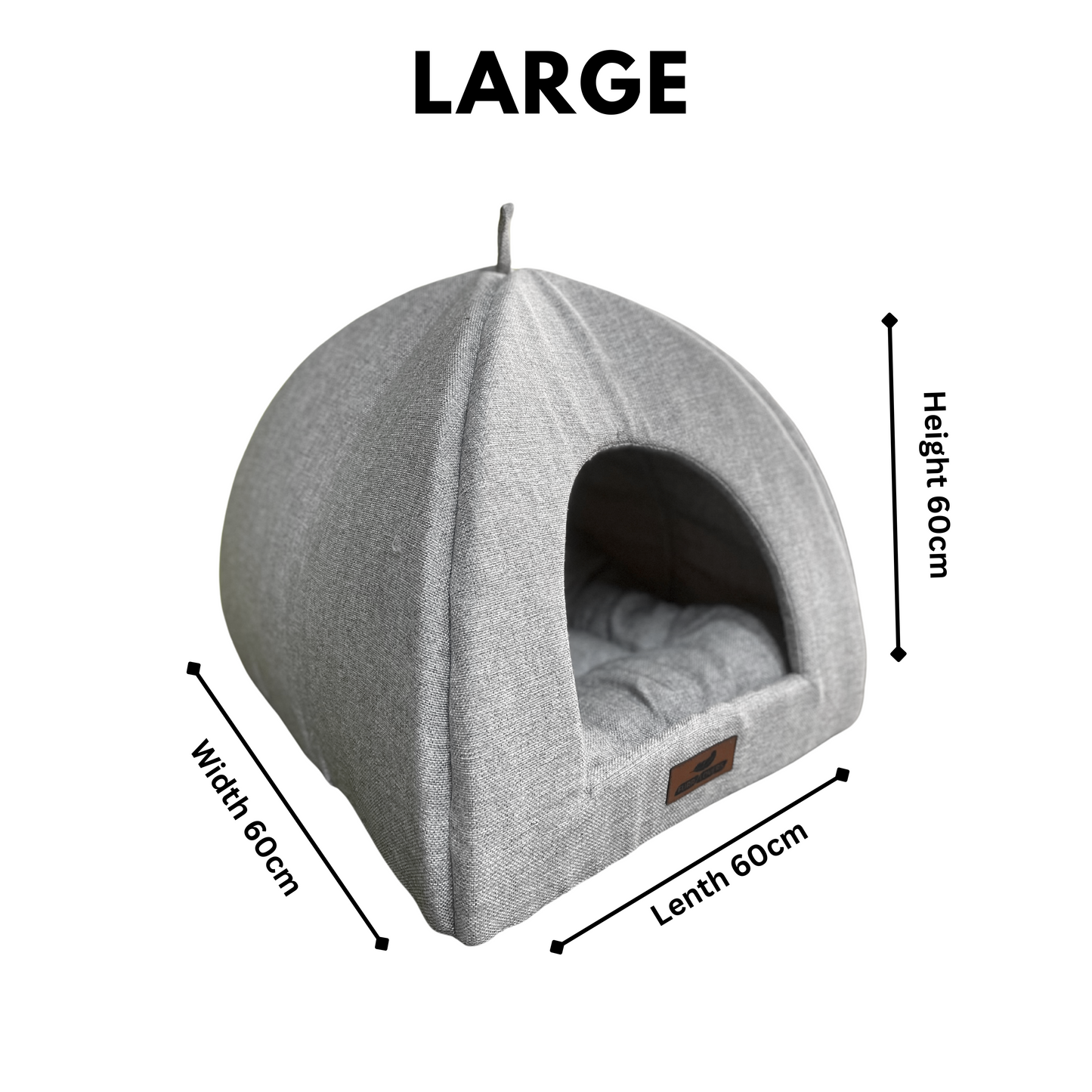 Luxury Grey Jute Hut for Your Pet Includes a soft, removable cushion