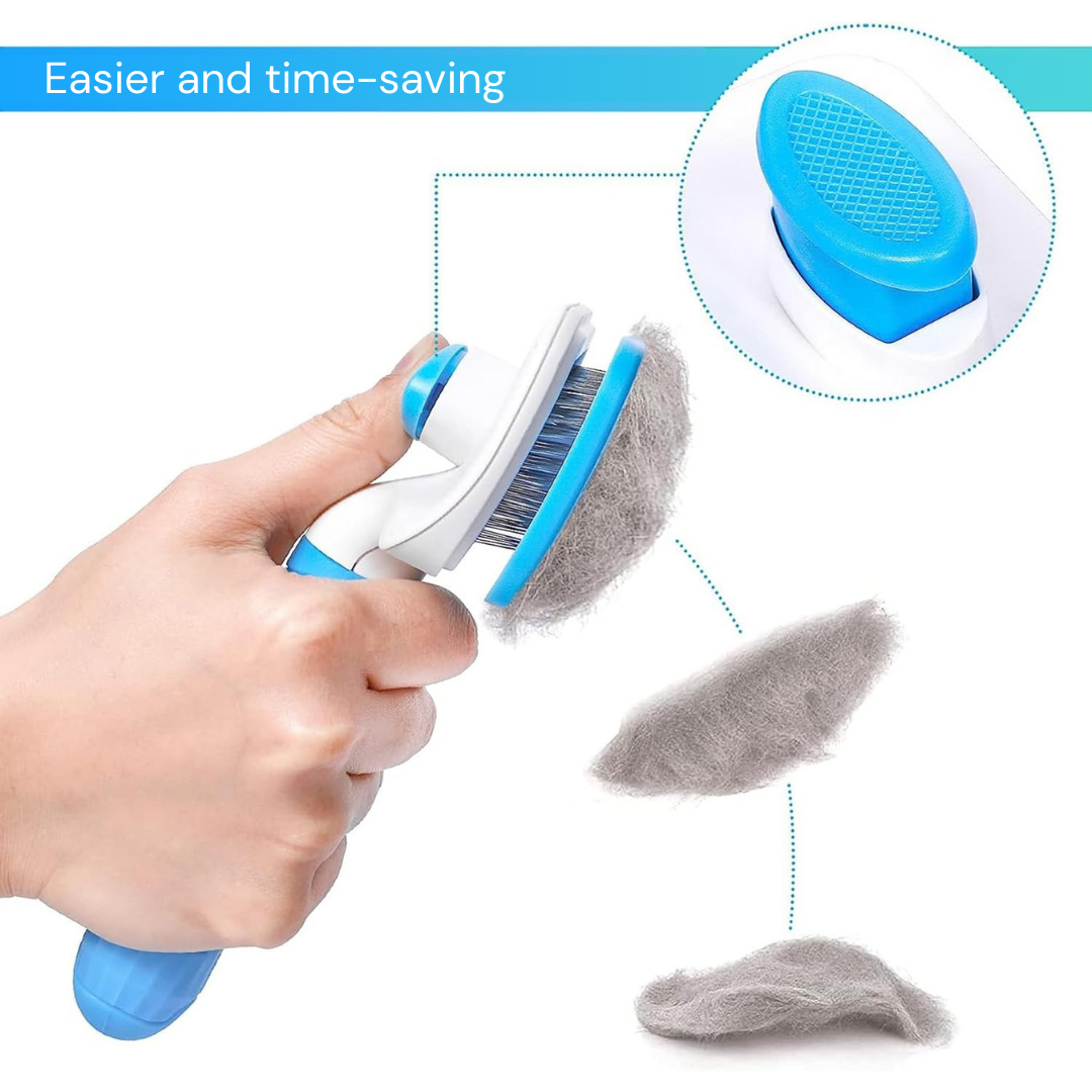 Self Clean Rectangular Brush for Shedding,Grooming & Cleaning Thin Slicker Brush for Dogs & Cats