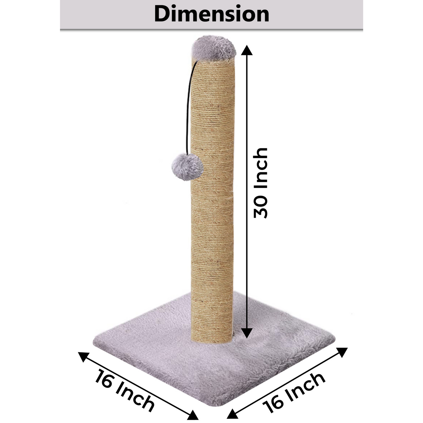Scratching Post Cat Kitten Tree | Dangling Ball |grey 30 inch