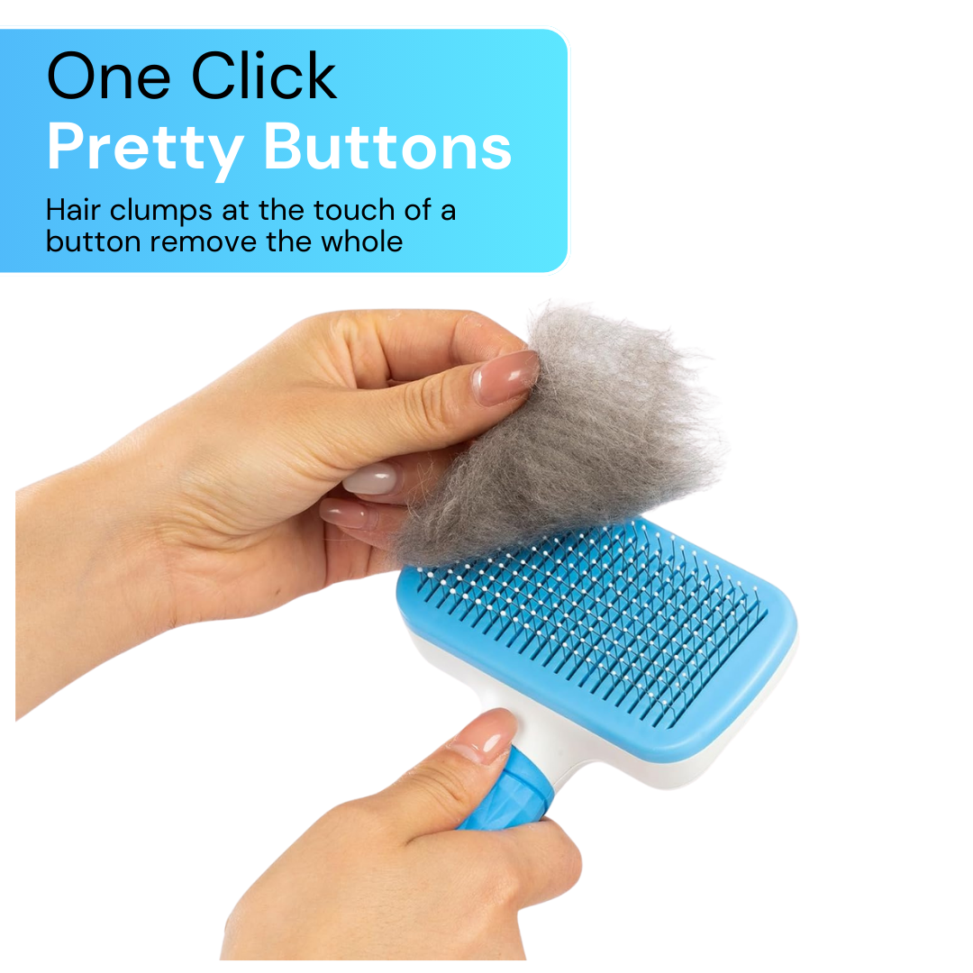 Self Clean Rectangular Brush for Shedding,Grooming & Cleaning Thin Slicker Brush for Dogs & Cats