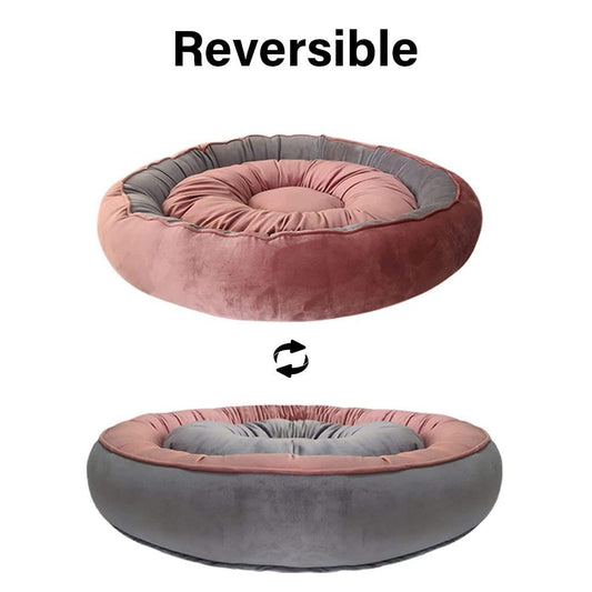 Soft & Cozy Holland Comfortable Reversible Round Shape Dog Cat Pet Puppy Bed