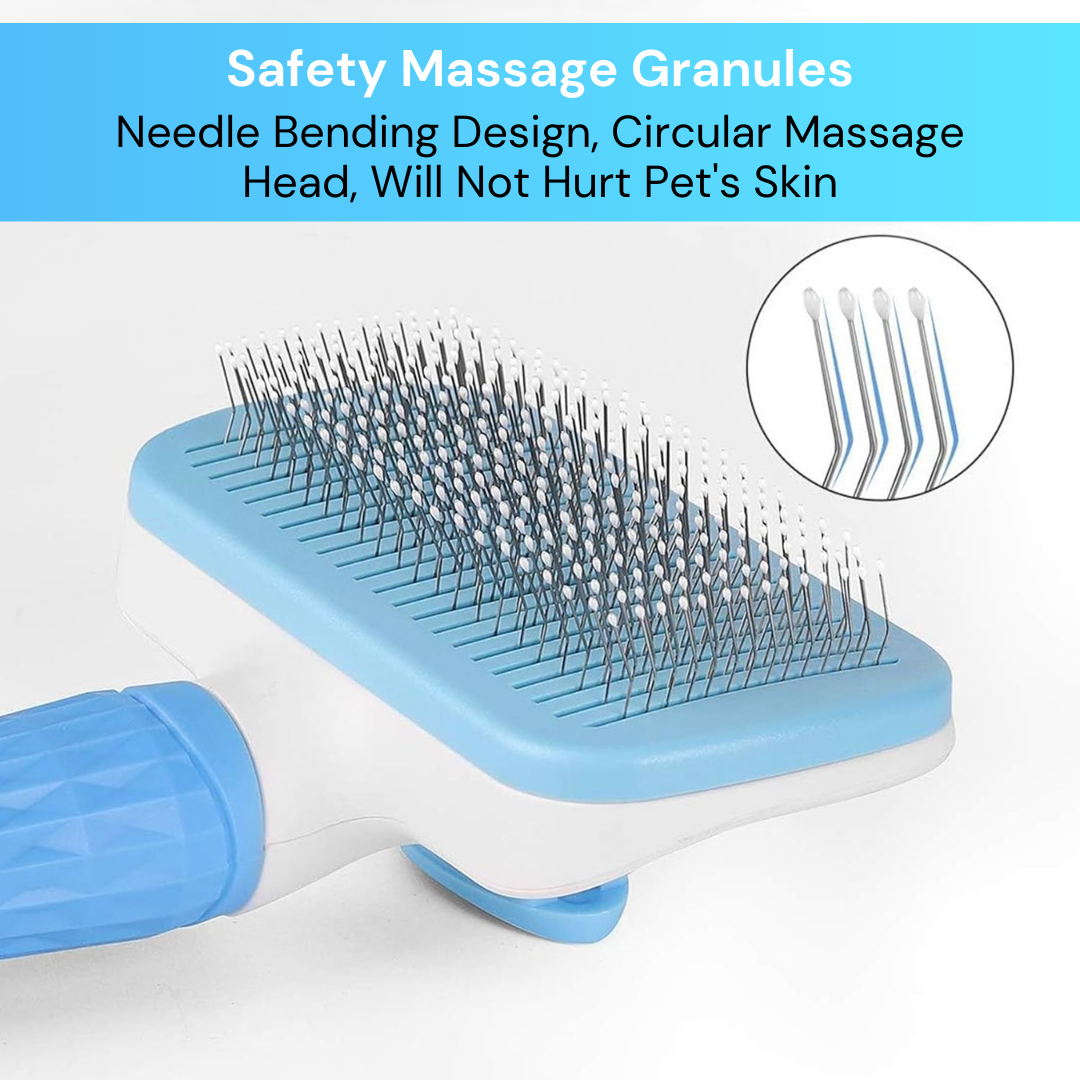 Self Clean Rectangular Brush for Shedding,Grooming & Cleaning Thin Slicker Brush for Dogs & Cats