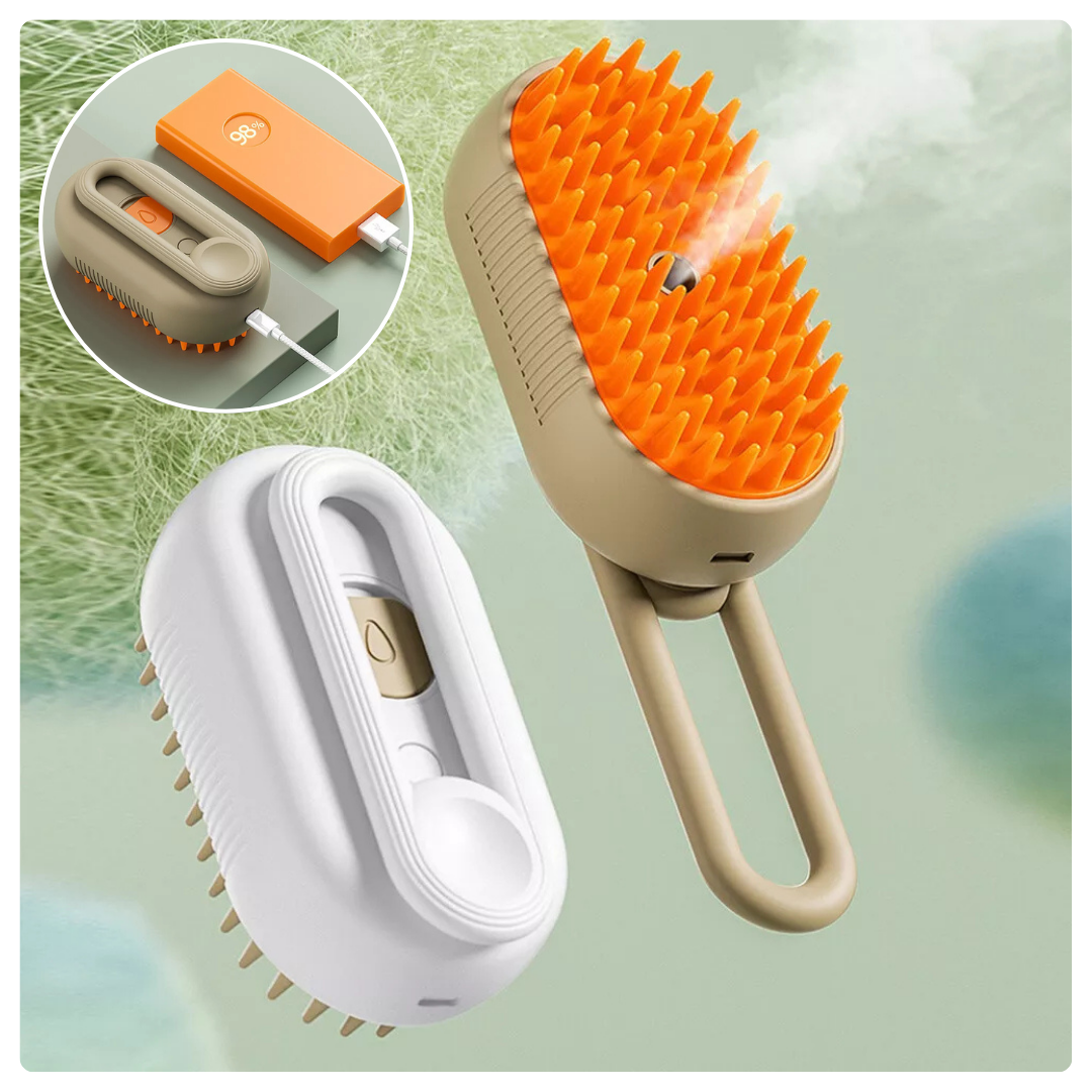 3 In1 Multifunctional Silicone Steam Brush For Hair Removal ,Cleaning ,Massage Comb For Shedding Dogs and Cats