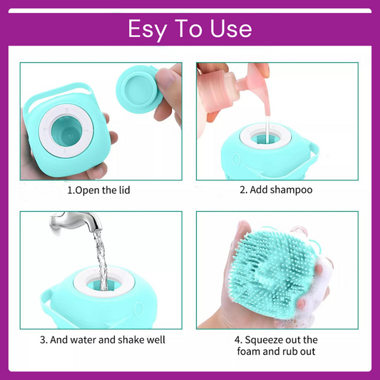 Dog & Cat Bath Brush With Shampoo tank for Short & Long Hair