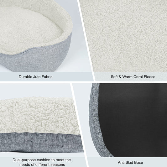 Luxury Dog Bed with Sherpa Interior, Cosy Pet Bedding