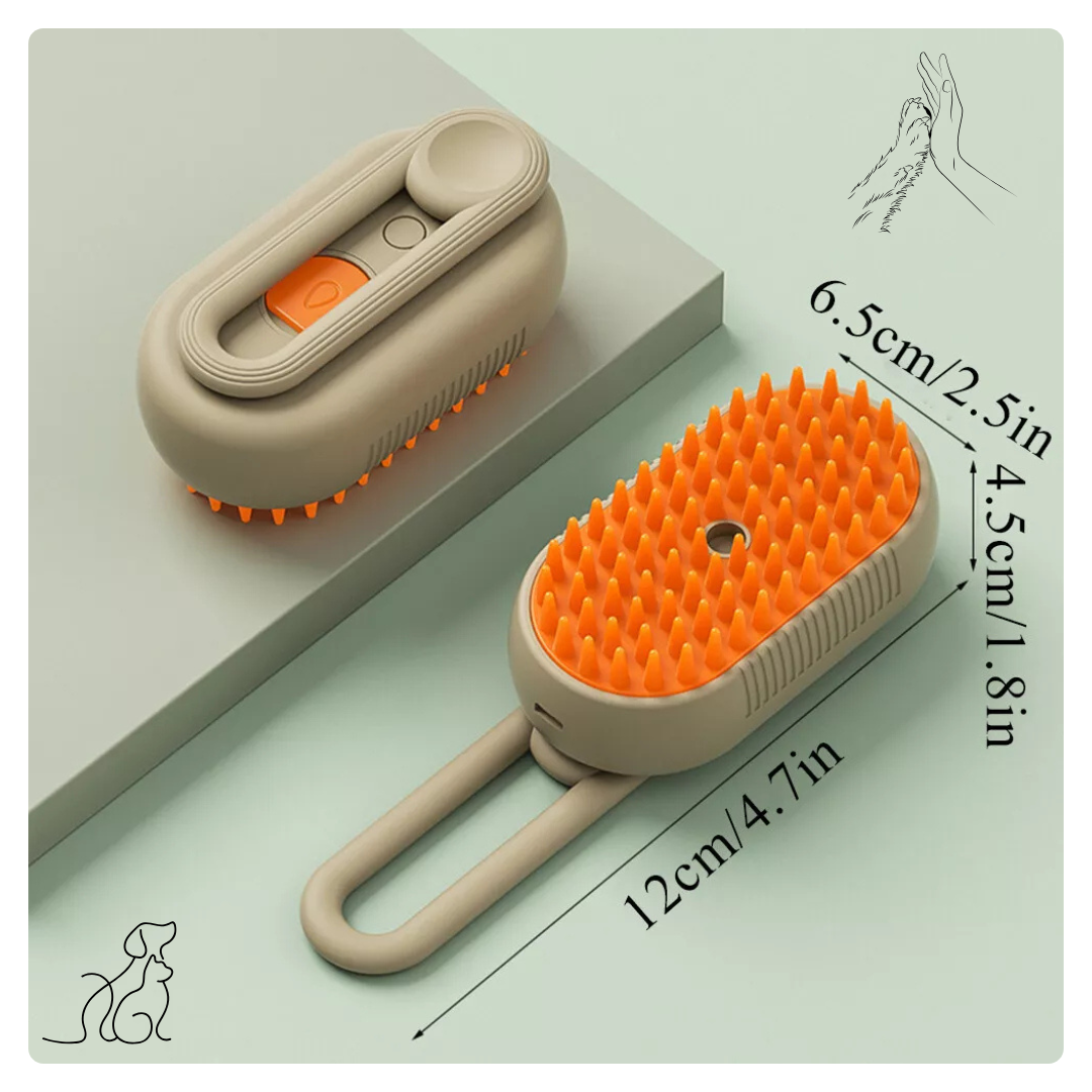 3 In1 Multifunctional Silicone Steam Brush For Hair Removal ,Cleaning ,Massage Comb For Shedding Dogs and Cats