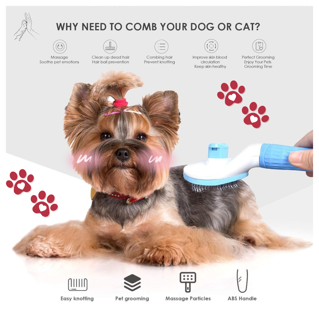 Self Clean Rectangular Brush for Shedding,Grooming & Cleaning Thin Slicker Brush for Dogs & Cats