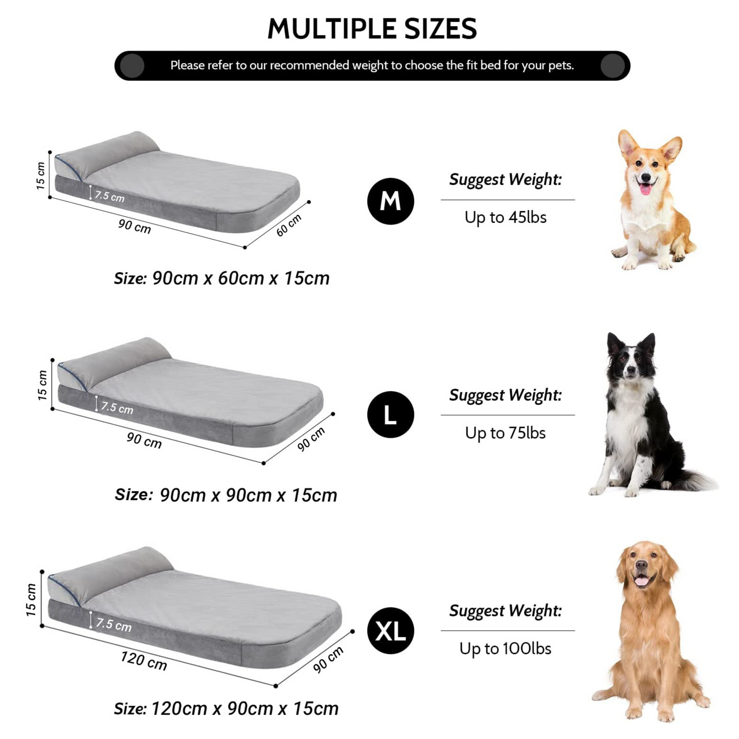 Soft and Cozy Holland Velvet Dog Bed with Side Pillow Attached