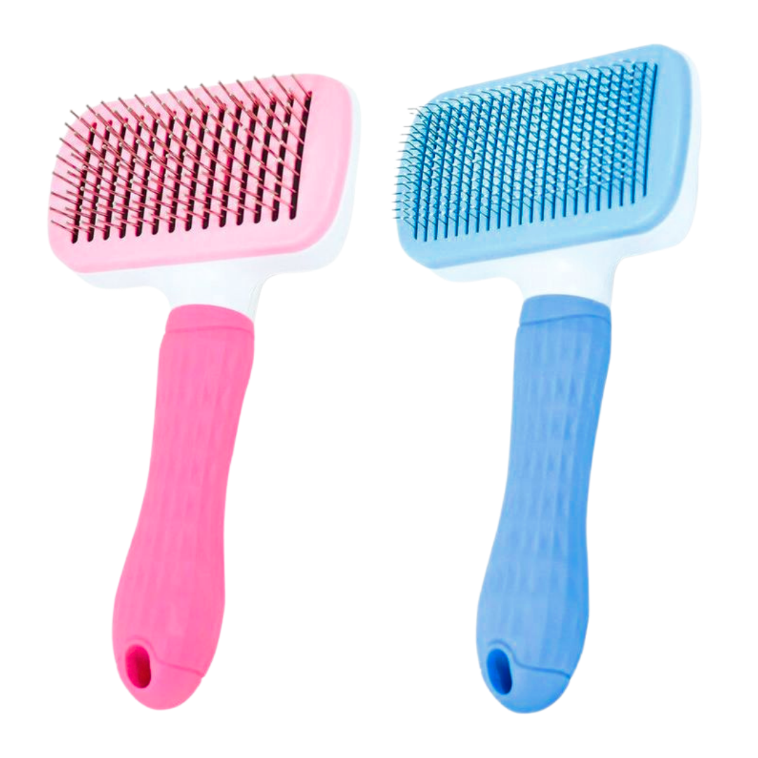 Self Clean Rectangular Brush for Shedding,Grooming & Cleaning Thin Slicker Brush for Dogs & Cats