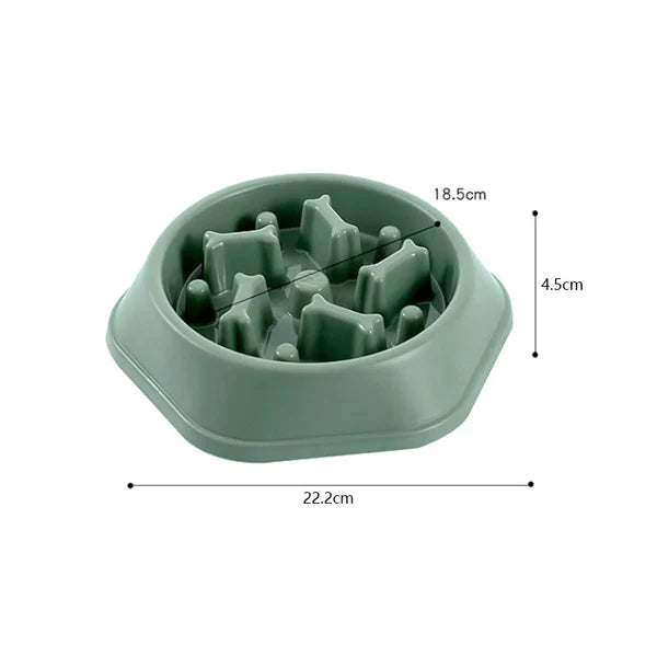Slow Feeder Bowl for Dog with Non-Slip Pet Feeding Base - green colour