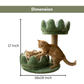 FURRLOVERS Cat Tree Tower with Scratching Post, Green and White, Plush Flower Design, 2-Tier with Hanging Ball Toy, 17 Inch Height (FURR-004-FLOWER)