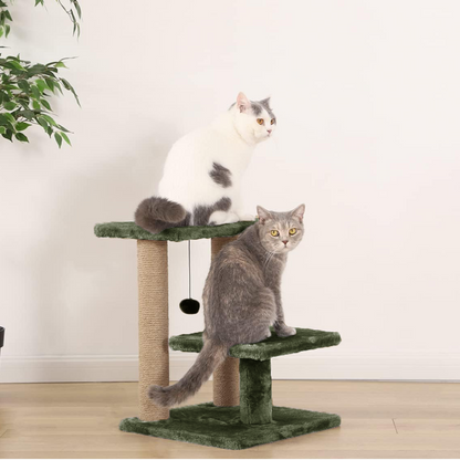 Cozy Cat Tree with Scratching Posts, Platforms and Dangling Toy