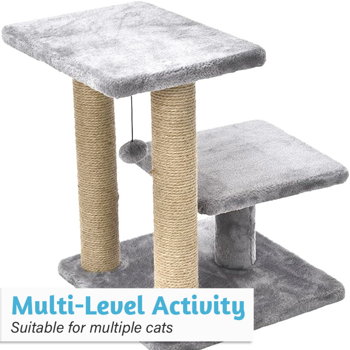 Cozy Cat Tree with Scratching Posts, Platforms and Dangling Toy
