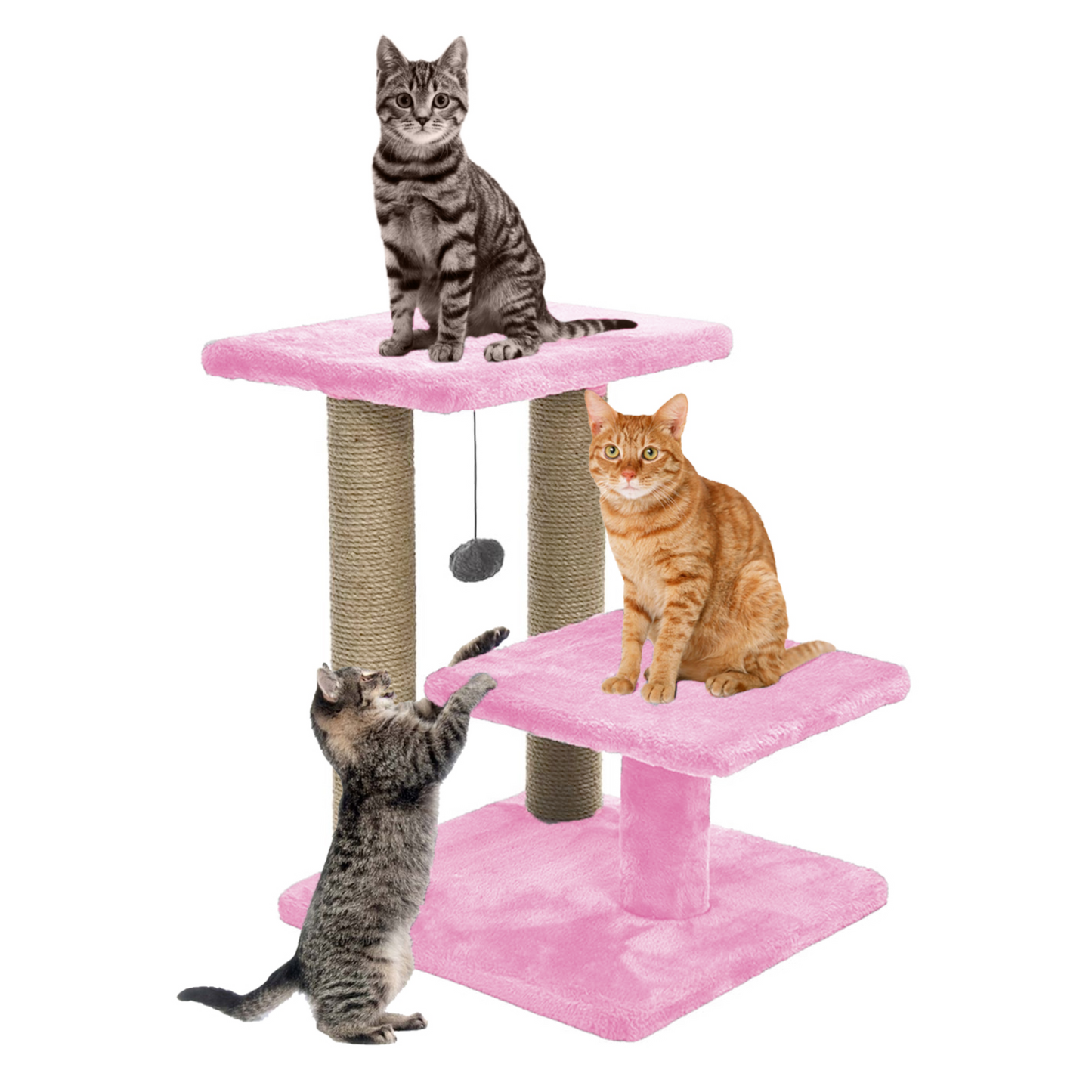 Cozy Cat Tree with Scratching Posts, Platforms and Dangling Toy