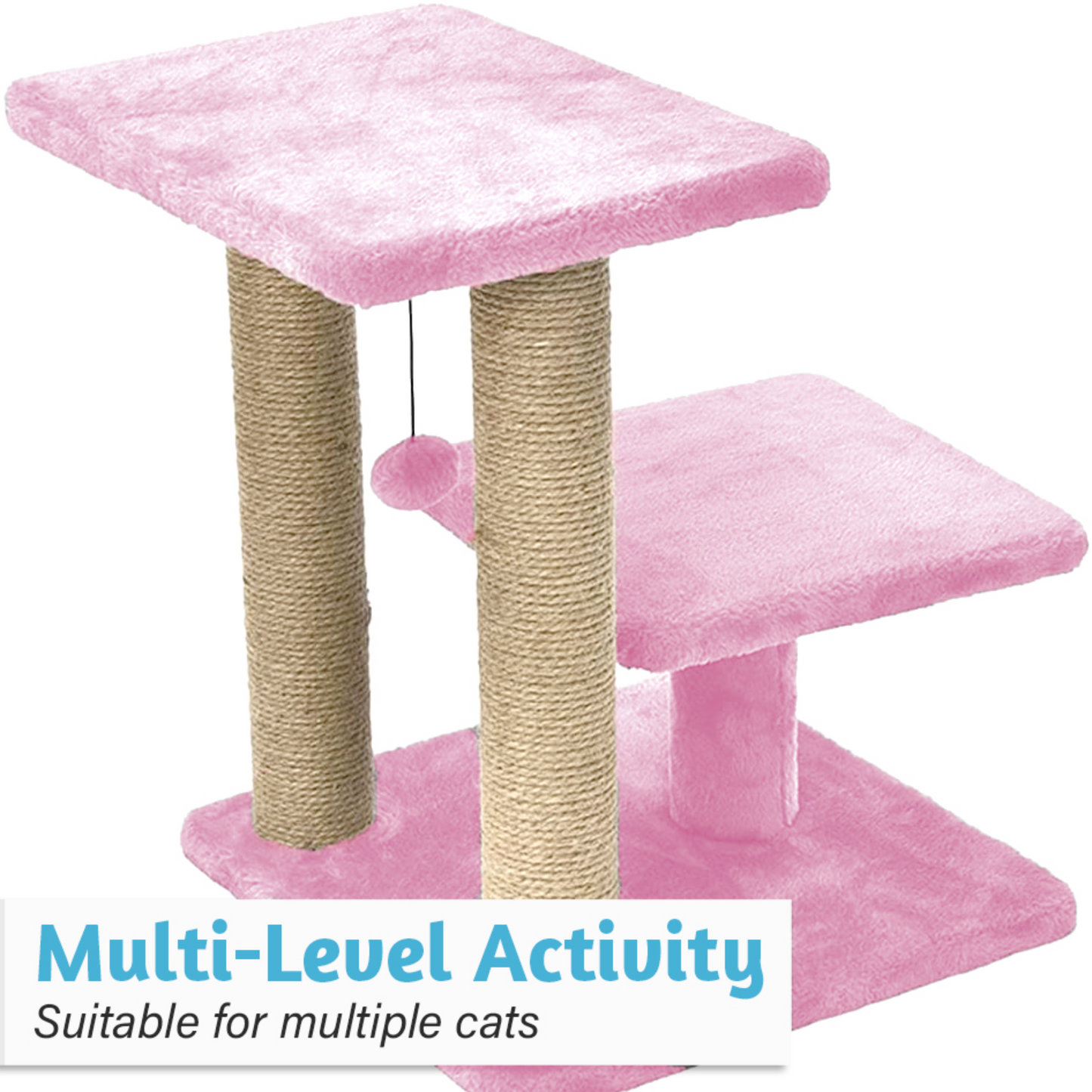 Cozy Cat Tree with Scratching Posts, Platforms and Dangling Toy