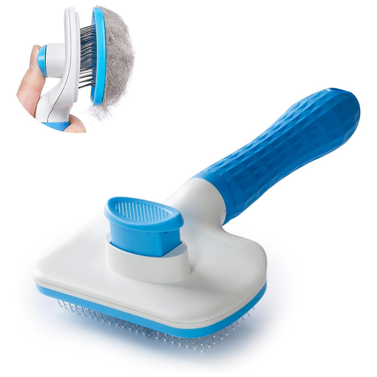 Self Clean Rectangular Brush for Shedding,Grooming & Cleaning Thin Slicker Brush for Dogs & Cats