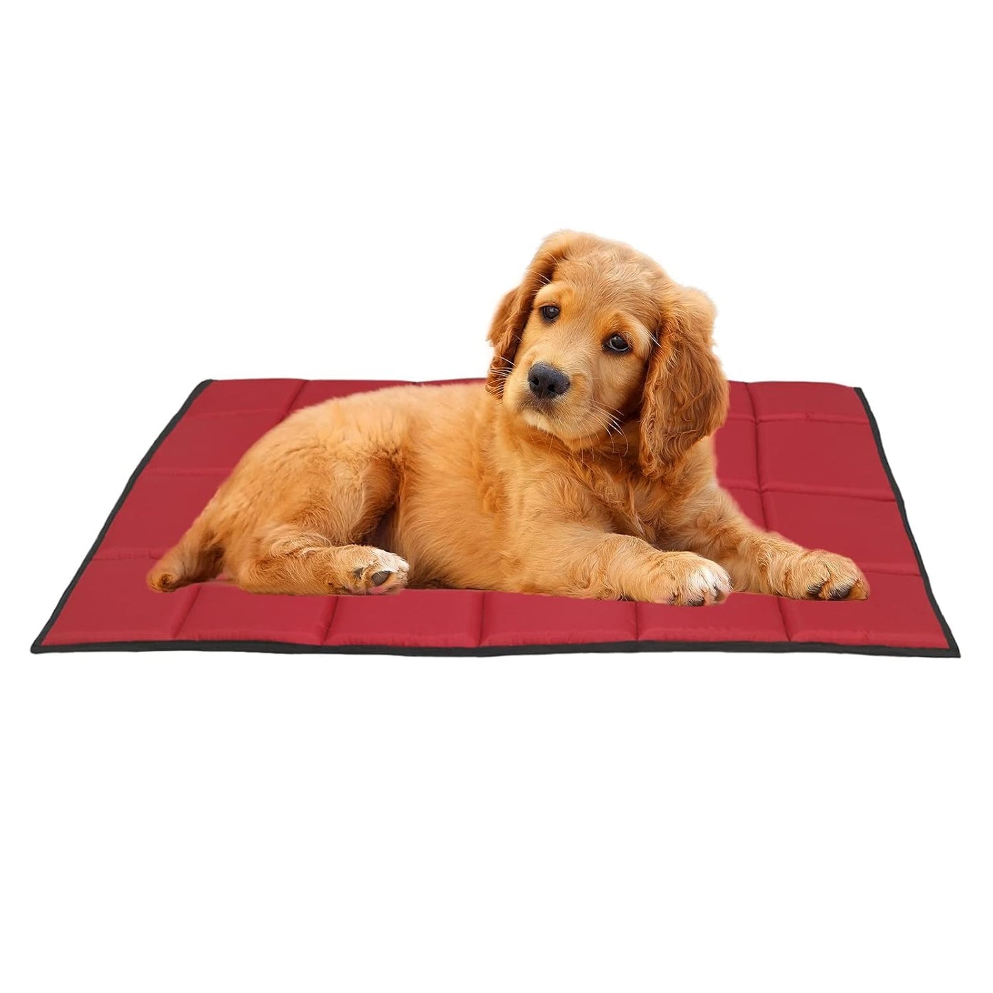 Red Waterproof Dog Bed Mat, Comfort Pad for Indoor & Outdoor