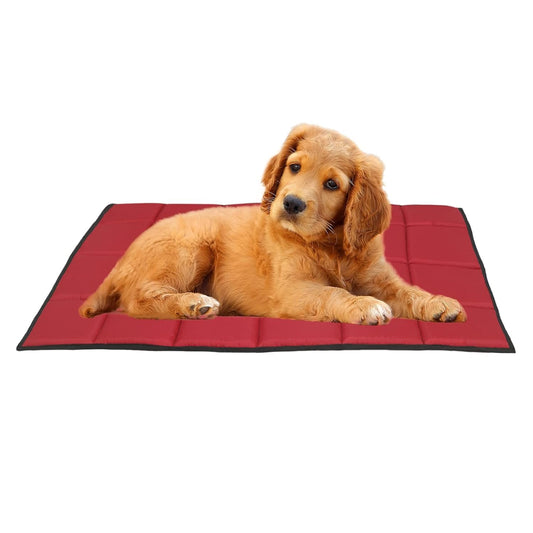 Red Waterproof Dog Bed Mat, Comfort Pad for Indoor & Outdoor