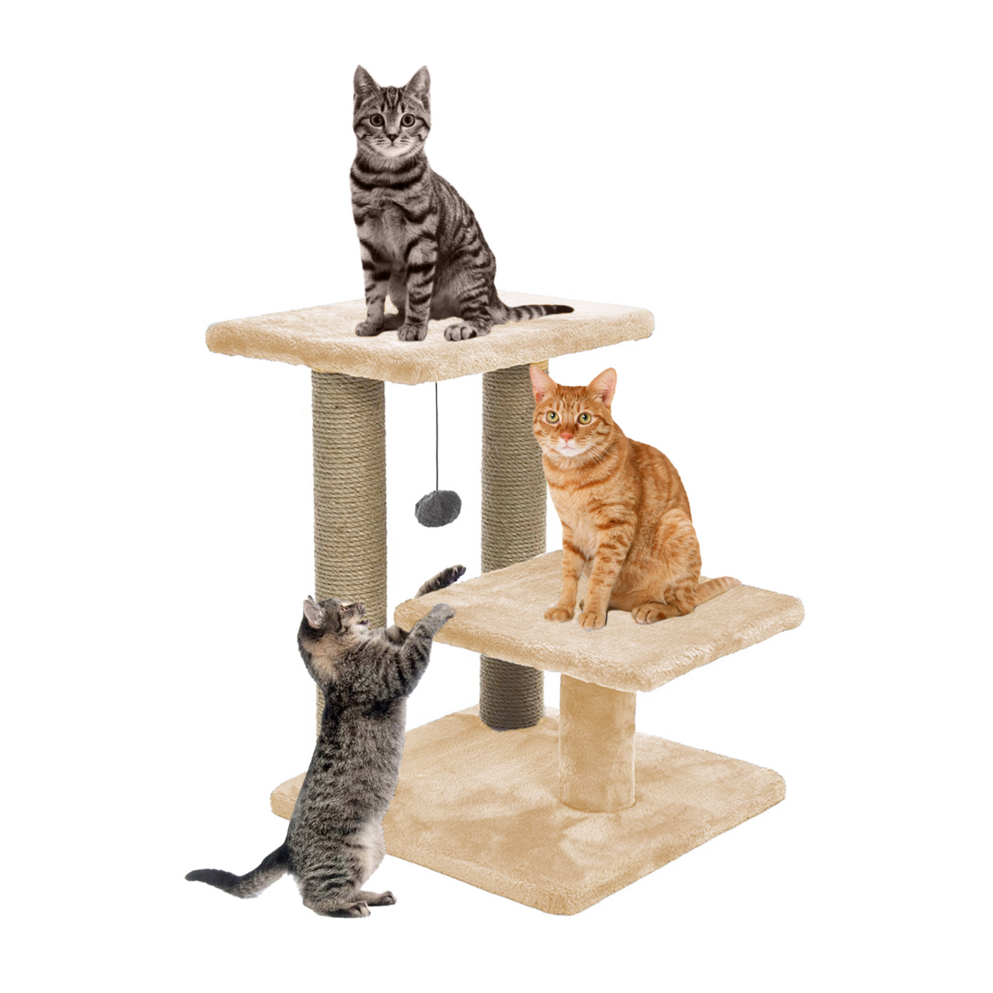 Cozy Cat Tree with Scratching Posts, Platforms and Dangling Toy