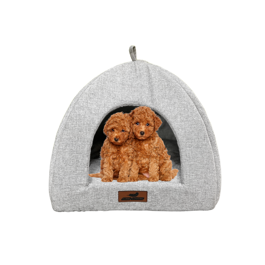 Luxury Grey Jute Hut for Your Pet  Includes a soft, removable cushion