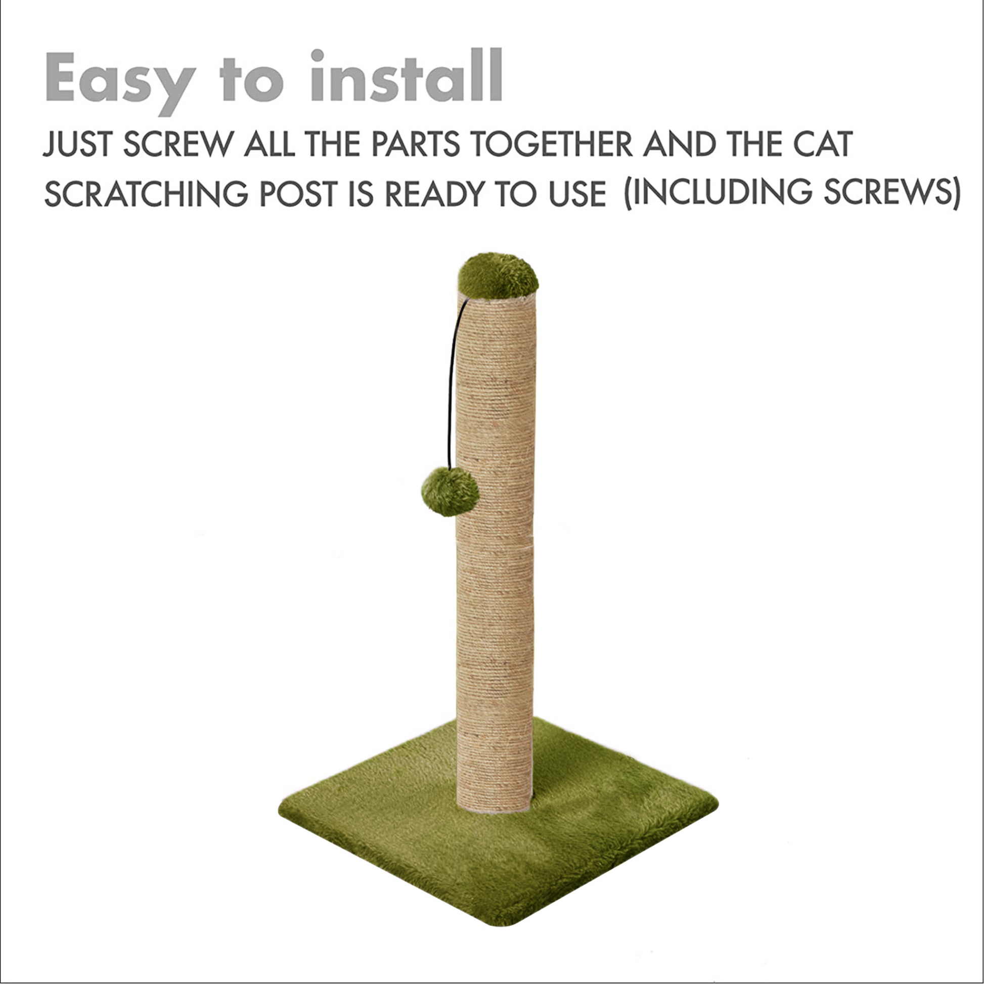 
Scratching Post Cat Kitten Tree | Dangling Ball |green