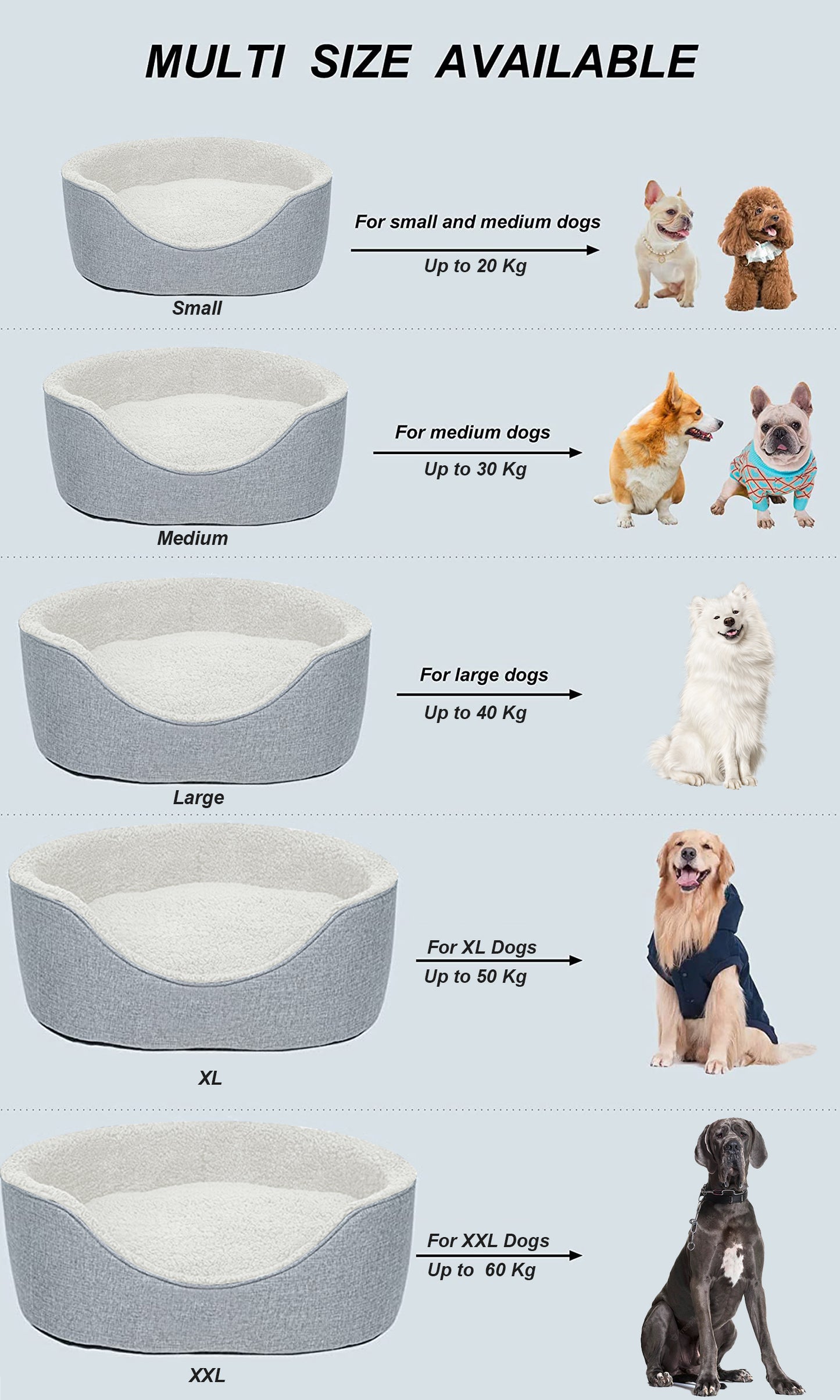 Luxury Dog Bed with Sherpa Interior, Cosy Pet Bedding
