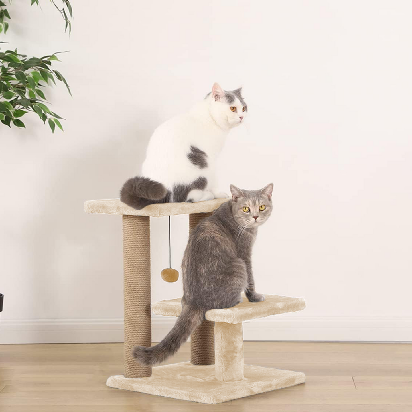 Cozy Cat Tree with Scratching Posts, Platforms and Dangling Toy