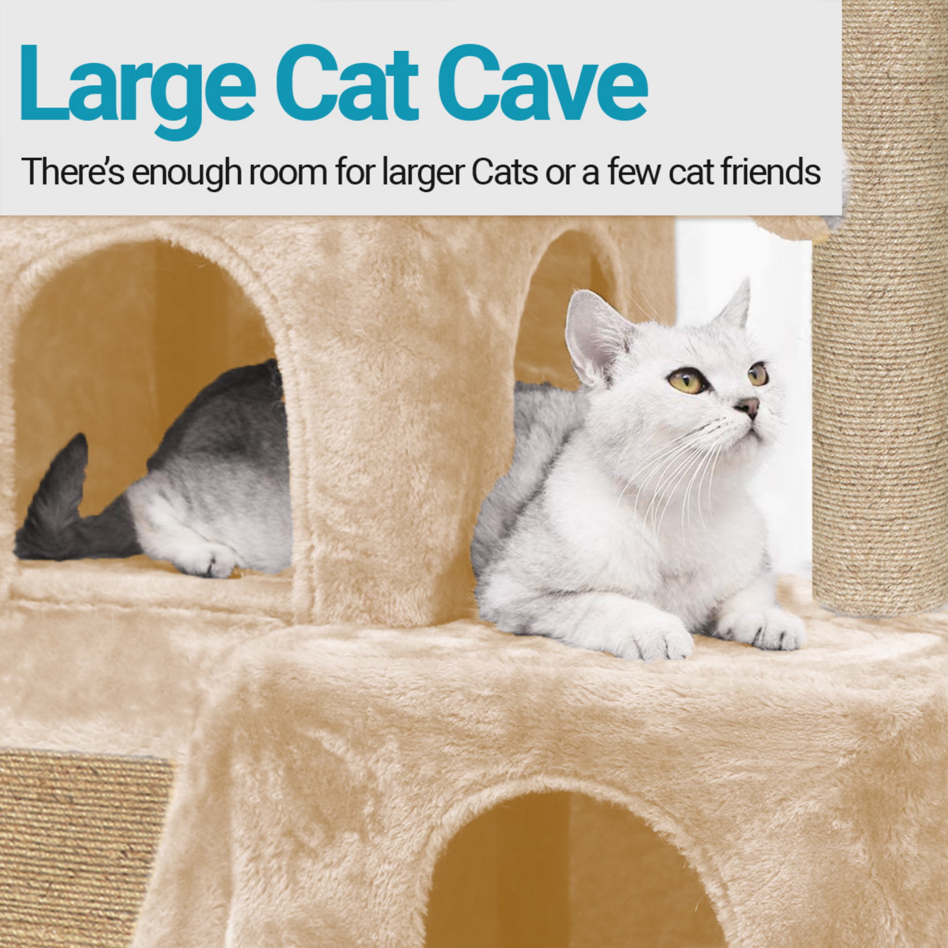 Furr Fabric Kitten Cat Tree With Ladder Pompom Ball Fur Fabric