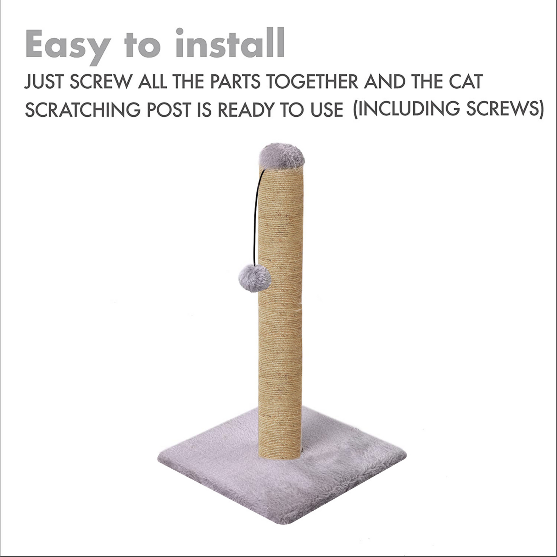 Scratching Post Cat Kitten Tree | Dangling Ball |grey