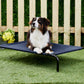 Blue Elevated Raised Cooling Cots Bed for Dogs, Cats Portable Indoor & Outdoor Pet Hammock with Skid-Resistant Feet, Frame with Breathable Canvas Cloth.