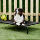 Black Elevated Raised Cooling Cots Bed for Dogs, Cats Portable Indoor & Outdoor Pet Hammock with Skid-Resistant Feet, Frame with Breathable Canvas Cloth.