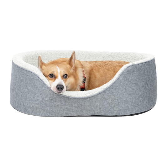 Luxury Dog Bed with Sherpa Interior, Cosy Pet Bedding