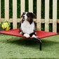 Red Elevated Raised Cooling Cots Bed for Dogs, Cats Portable Indoor & Outdoor Pet Hammock with Skid-Resistant Feet, Frame with Breathable Canvas Cloth.