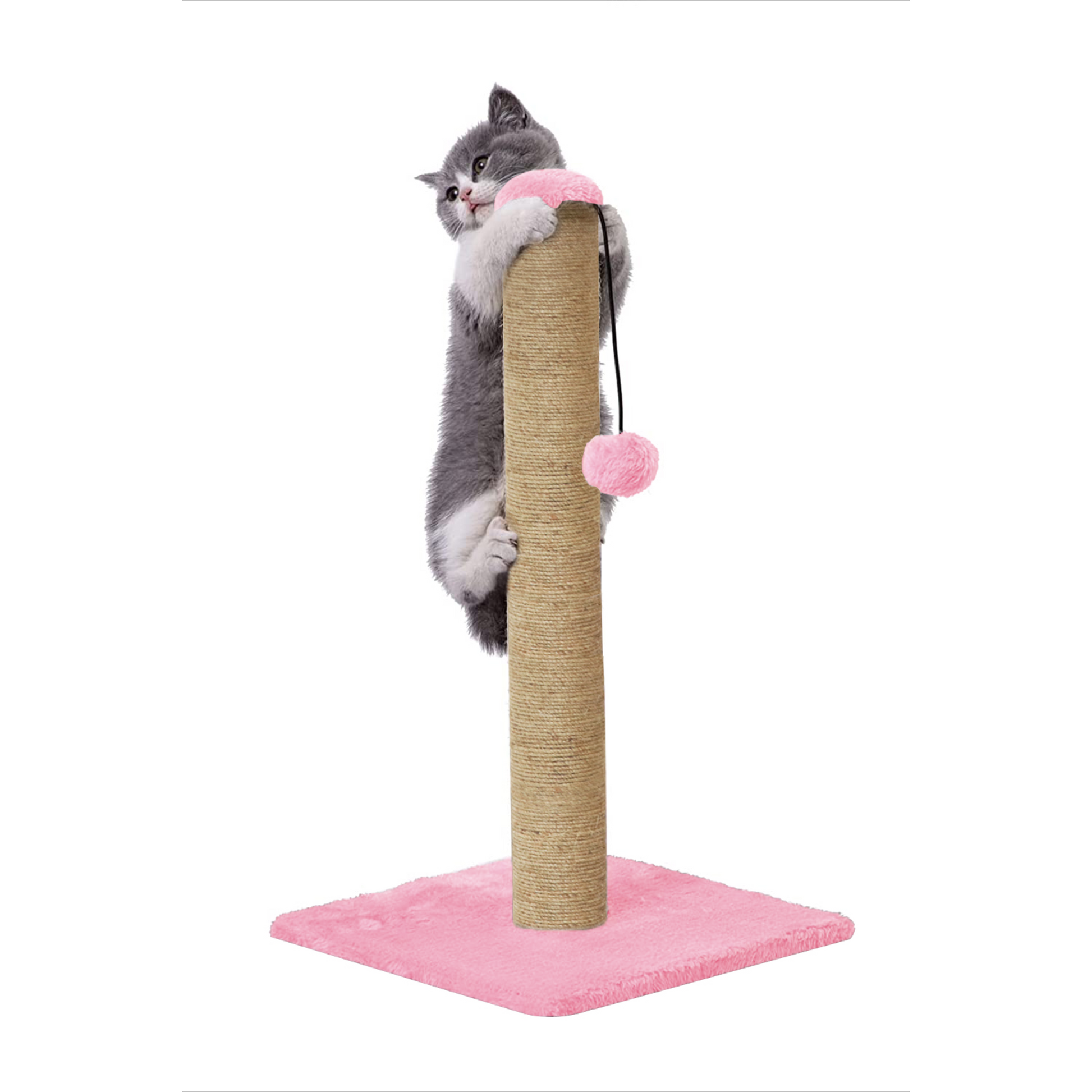 Scratching Post Cat Kitten Tree | Dangling Ball |pink