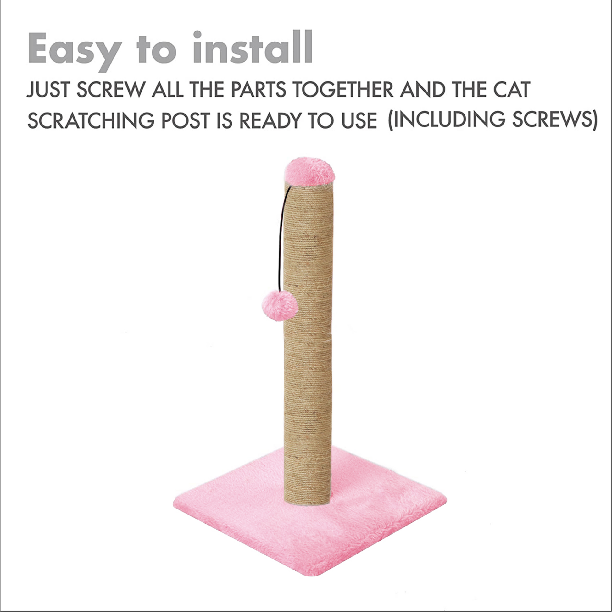 easy to install Scratching Post Cat Kitten Tree pink