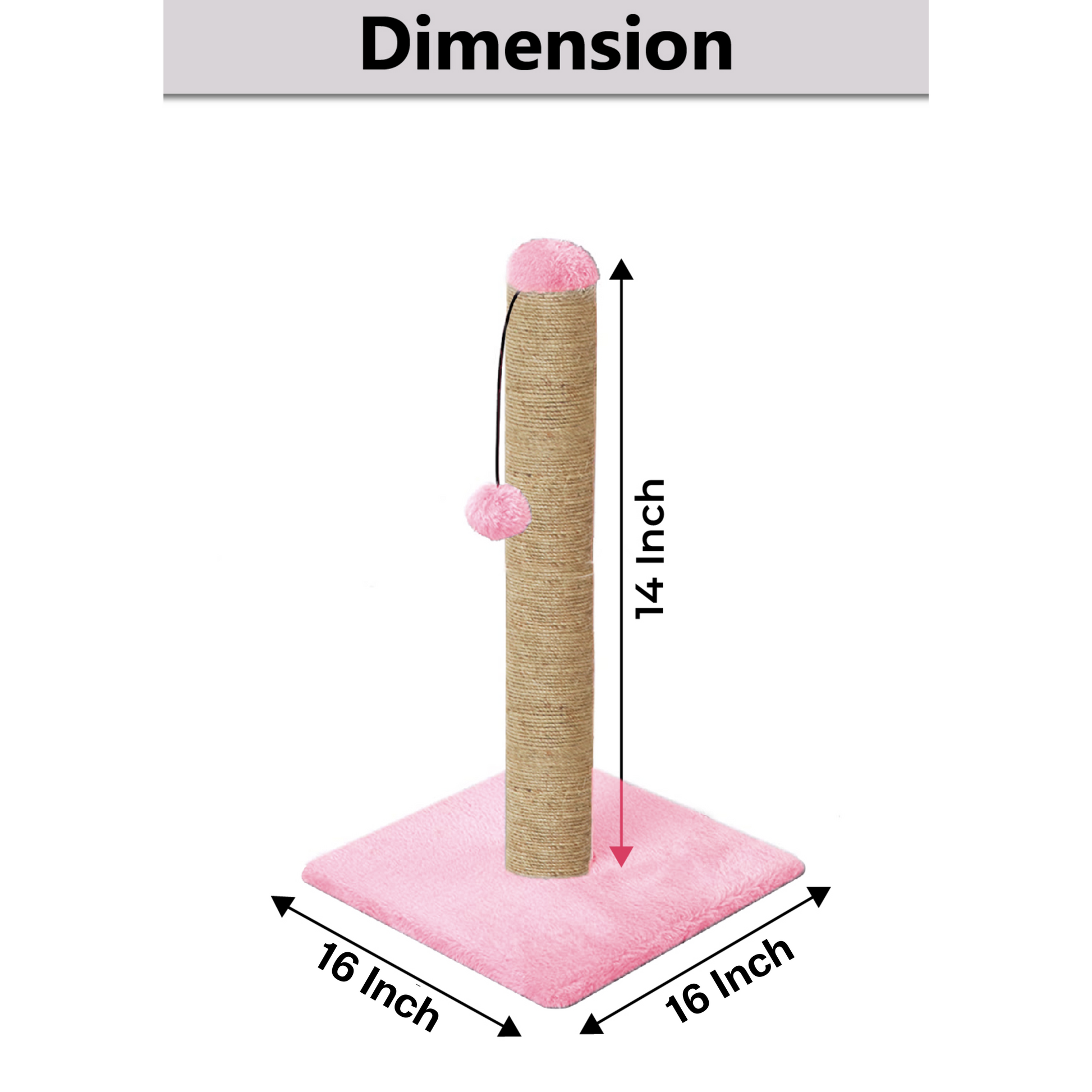 pink Scratching Post Cat Kitten Tree