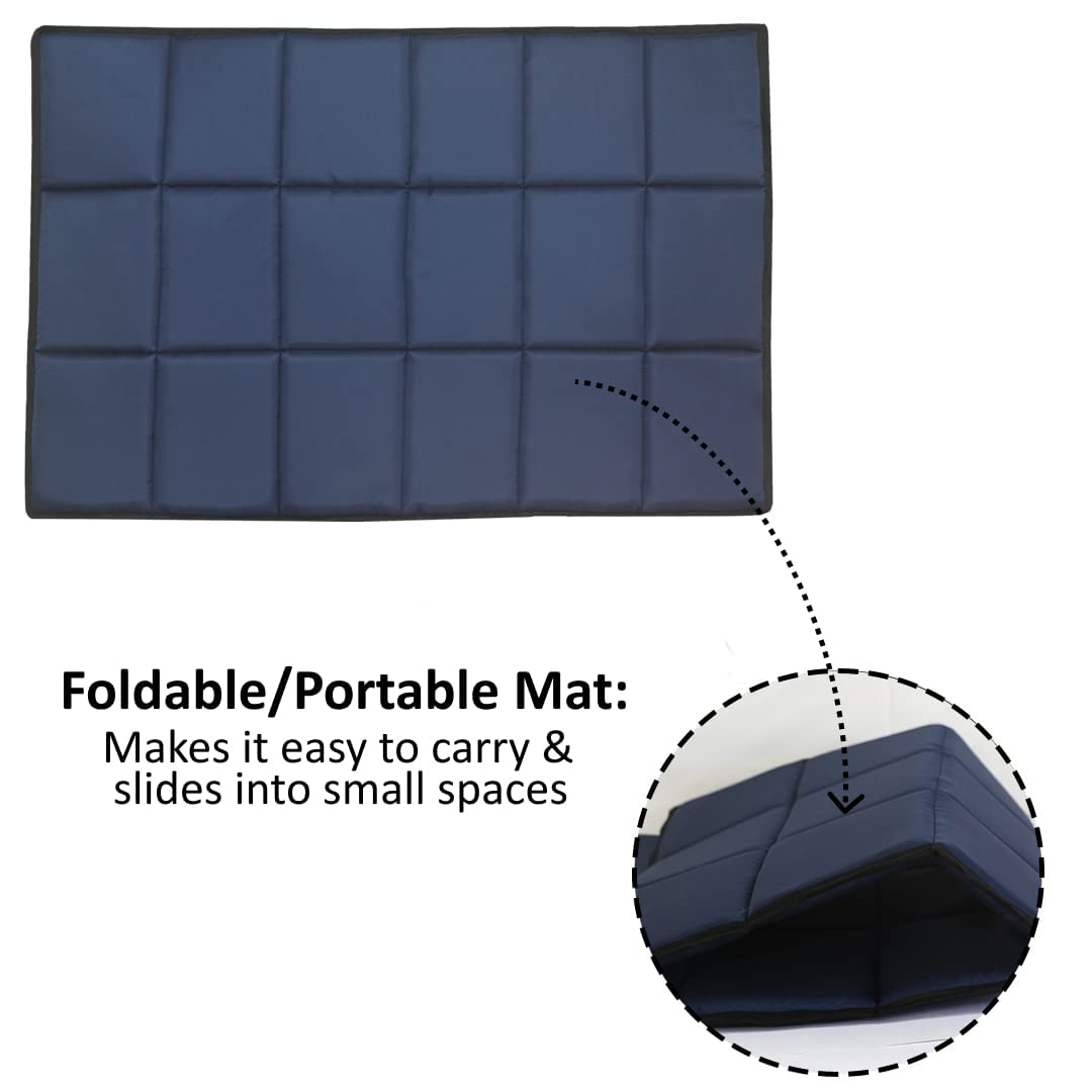 Blue Waterproof Dog Bed Mat, Comfort Pad for Indoor & Outdoor
