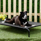 Black Elevated Raised Cooling Cots Bed for Dogs, Cats Portable Indoor & Outdoor Pet Hammock with Skid-Resistant Feet, Frame with Breathable Canvas Cloth.