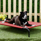 Red Elevated Raised Cooling Cots Bed for Dogs, Cats Portable Indoor & Outdoor Pet Hammock with Skid-Resistant Feet, Frame with Breathable Canvas Cloth.