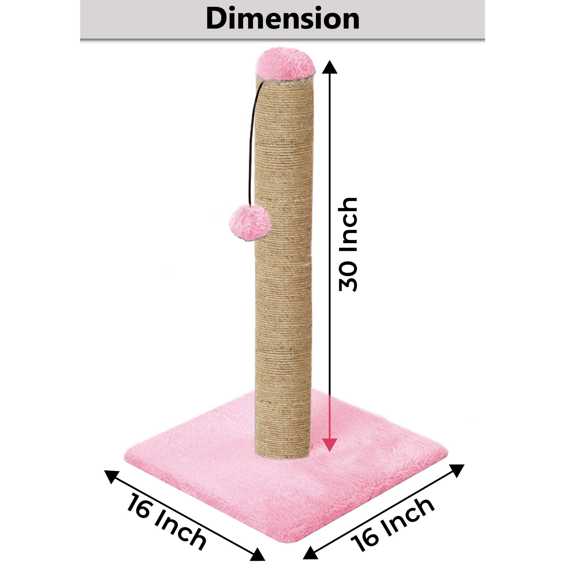 
large Scratching Post Cat Kitten Tree | Dangling Ball |pink