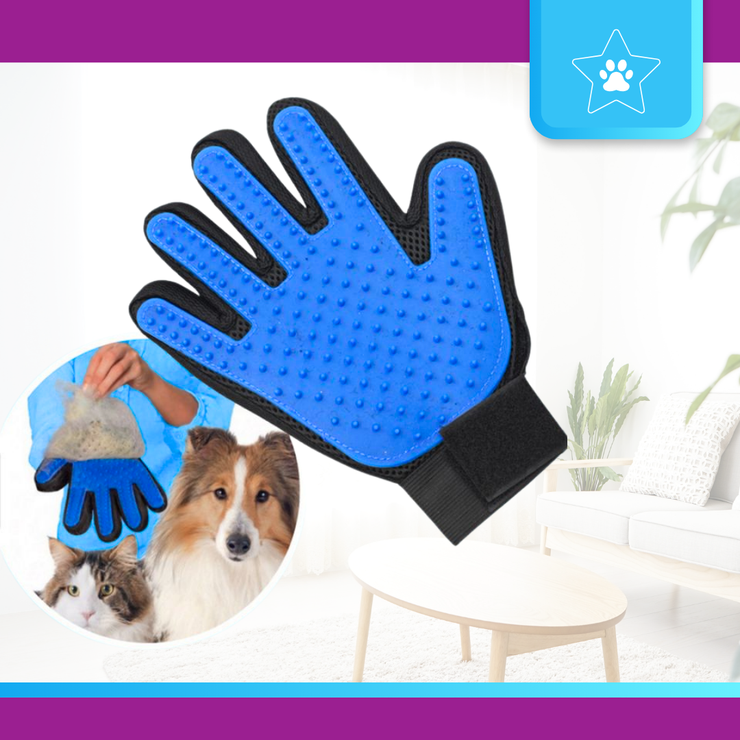 Pet Grooming Deshedding & Massaging Glove for Dogs & Cats, Gentle Hair Removal with Breathable Mesh