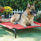 Red Elevated Raised Cooling Cots Bed for Dogs, Cats Portable Indoor & Outdoor Pet Hammock with Skid-Resistant Feet, Frame with Breathable Canvas Cloth.