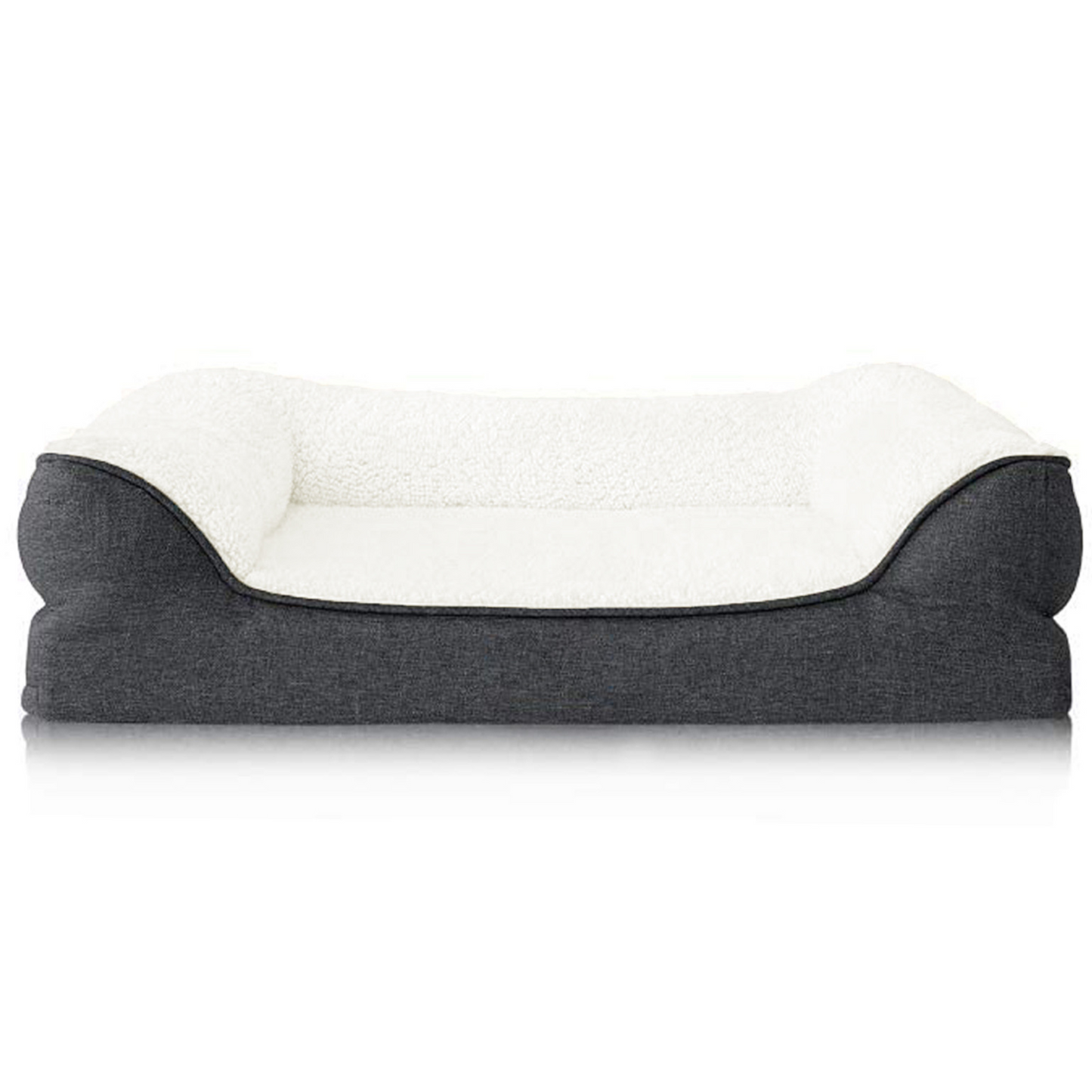 Luxe Orthopedic Jute & Sherpa Dog Bed