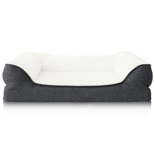 Luxe Orthopedic Jute & Sherpa Dog Bed