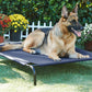Blue Elevated Raised Cooling Cots Bed for Dogs, Cats Portable Indoor & Outdoor Pet Hammock with Skid-Resistant Feet, Frame with Breathable Canvas Cloth.