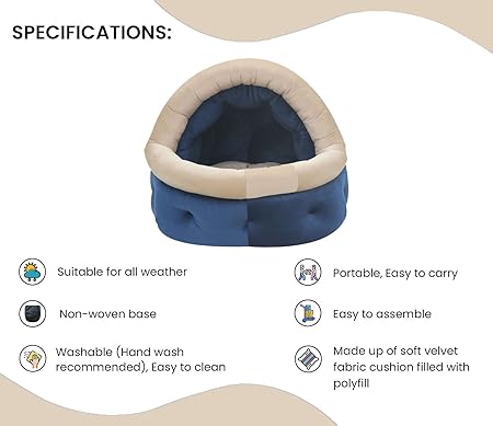 Stylish and Cozy Blue colour Dog and Cat Hut