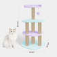 Heart Shape Multicolor Kitten Cat Tree - Jute Rope | Scratching Posts | Activity Center | Top Perch | (Sky Blue-Purple) (Height 40 Inch)