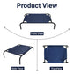 Blue Elevated Raised Cooling Cots Bed for Dogs, Cats Portable Indoor & Outdoor Pet Hammock with Skid-Resistant Feet, Frame with Breathable Canvas Cloth.